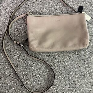 Coach Beige Leather Crossbody Bag